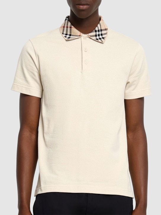 Burberry: Kariertes Poloshirt - Hasselnuss - men_2 | Luisa Via Roma