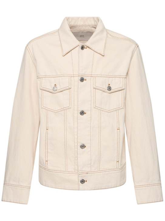 AMI Paris: Ami Paris denim trucker jacket - men_0 | Luisa Via Roma