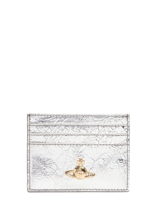 Vivienne Westwood: Metallic crinkled card holder - women_0 | Luisa Via Roma