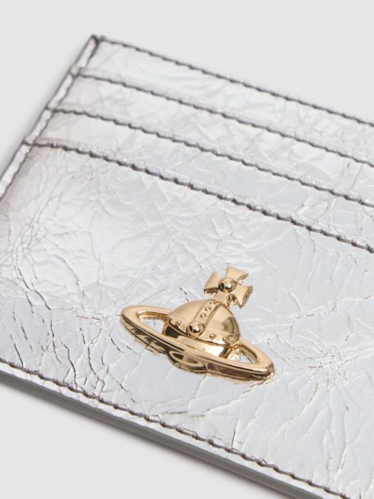 Vivienne Westwood: Metallic crinkled card holder - women_1 | Luisa Via Roma