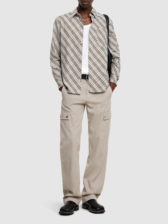 Burberry: Bias cut Check shirt - Husk Ip Check - men_1 | Luisa Via Roma