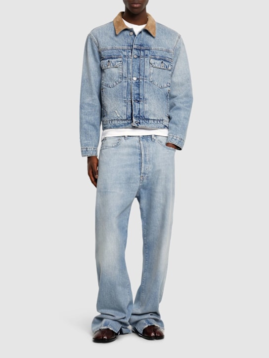 Maison Margiela: Cotton denim wide jeans - men_1 | Luisa Via Roma