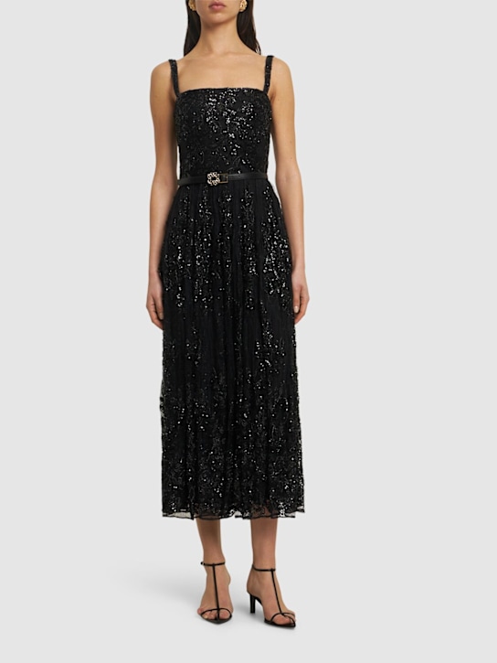 Elie Saab: Embroidered lace long dress - women_1 | Luisa Via Roma