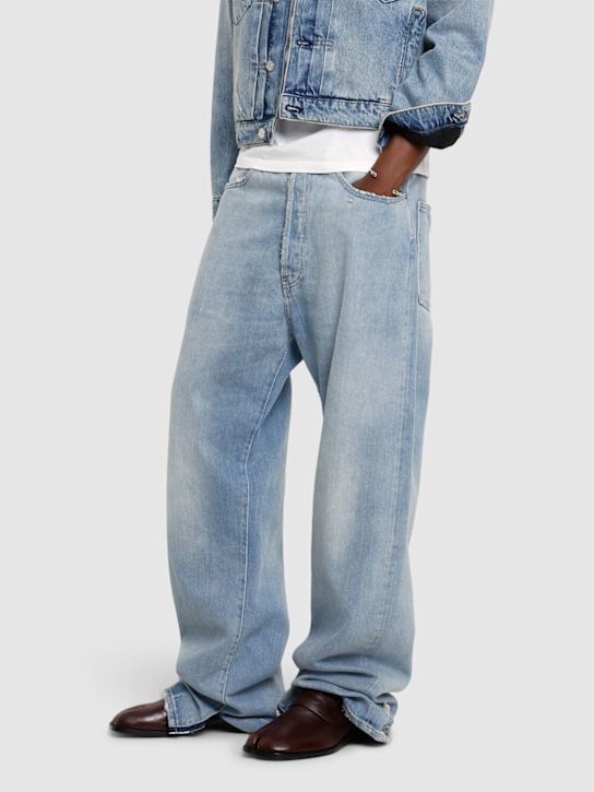 Maison Margiela: Tabi leather shoes - Vineyard Wine - men_1 | Luisa Via Roma