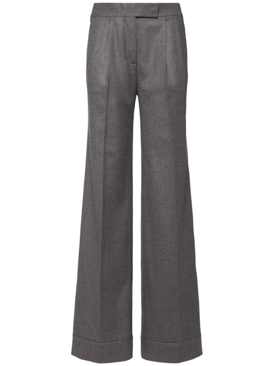 Tom Ford: Tailored cashemre wide leg pants - Grey - women_0 | Luisa Via Roma