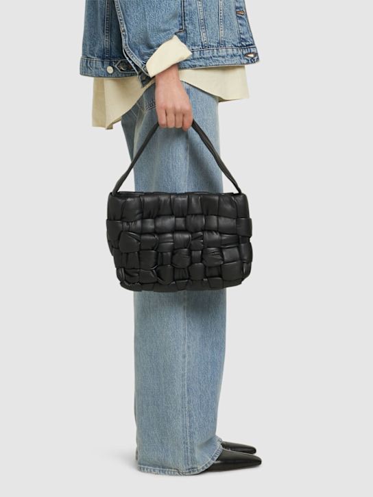 St. Agni: Mini textured woven tote bag - Black - women_1 | Luisa Via Roma