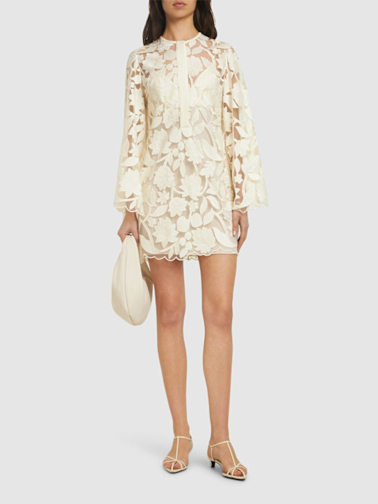 Elie Saab: Embroidered tulle mini dress - women_1 | Luisa Via Roma