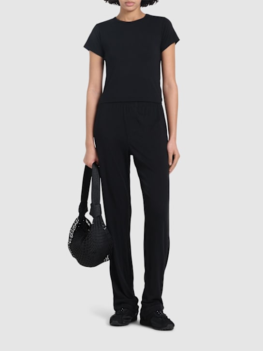 Éterne: Cotton blend lounge pants - Black - women_1 | Luisa Via Roma