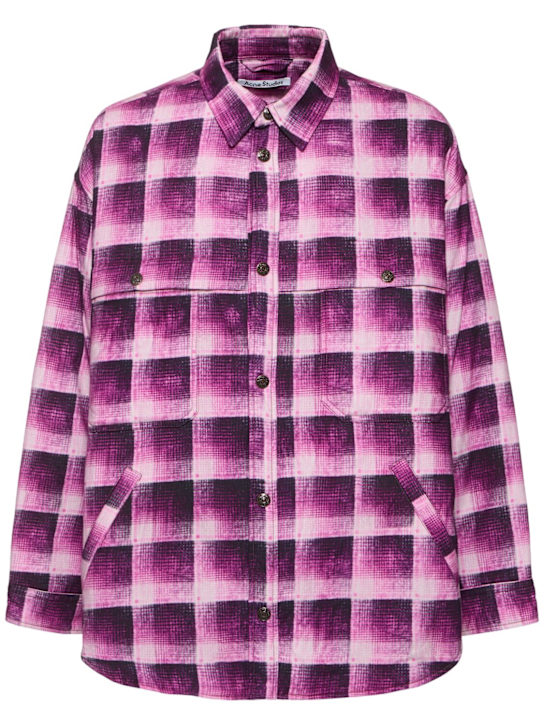 Acne Studios: Osadia printed flannel padded overshirt - men_0 | Luisa Via Roma