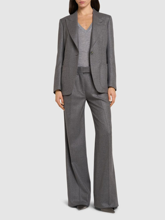 Tom Ford: Single breast cashmere blazer - Grey - women_1 | Luisa Via Roma