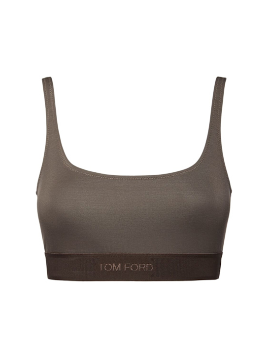 Tom Ford: Modal signature bralette - Brown - women_0 | Luisa Via Roma