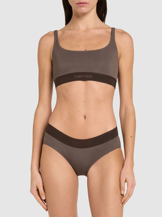 Tom Ford: Modal signature briefs - Brown - women_1 | Luisa Via Roma