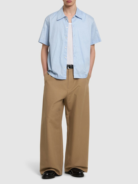 Dunst: Holiday striped shirt - Sky Blue Stripe - men_1 | Luisa Via Roma