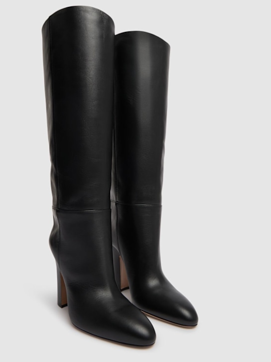 Paris Texas: 100mm Lavinia leather long boots - Black - women_2 | Luisa Via Roma
