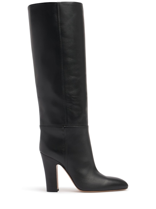 Paris Texas: 100mm Lavinia leather long boots - Black - women_0 | Luisa Via Roma