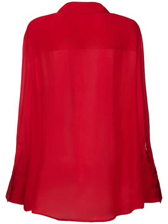 ANINE BING: Bridget silk viscose georgette shirt - Red - women_3 | Luisa Via Roma
