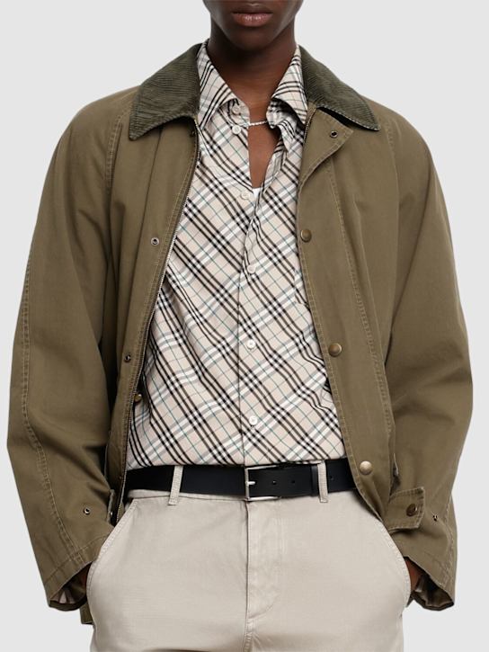 Burberry: 35mm breiter Ledergürtel mit Schnalle - men_1 | Luisa Via Roma