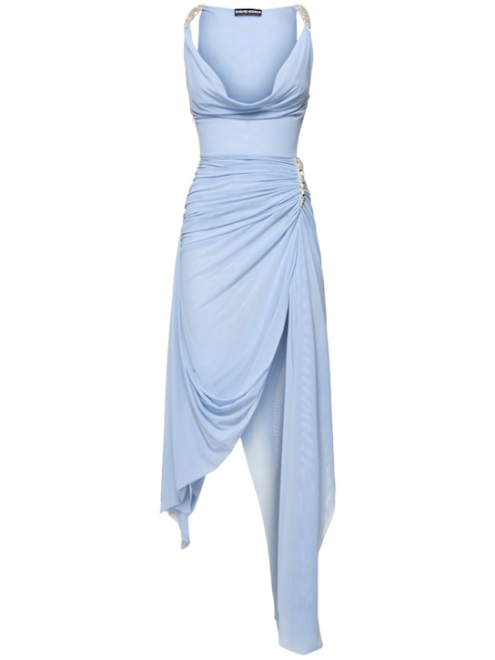 David Koma: Asymmetric draped mesh gown - women_0 | Luisa Via Roma