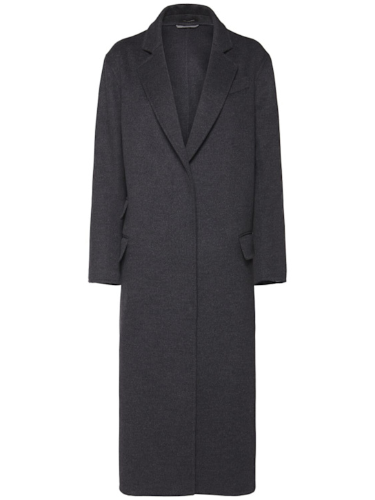 Tom Ford: Single breast wool blend coat - Dark Heather Grey - women_0 | Luisa Via Roma