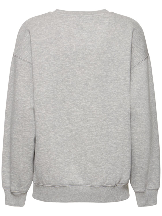 ANINE BING: Spencer cotton blend sweatshirt w/ logo - Heather Grey - women_3 | Luisa Via Roma
