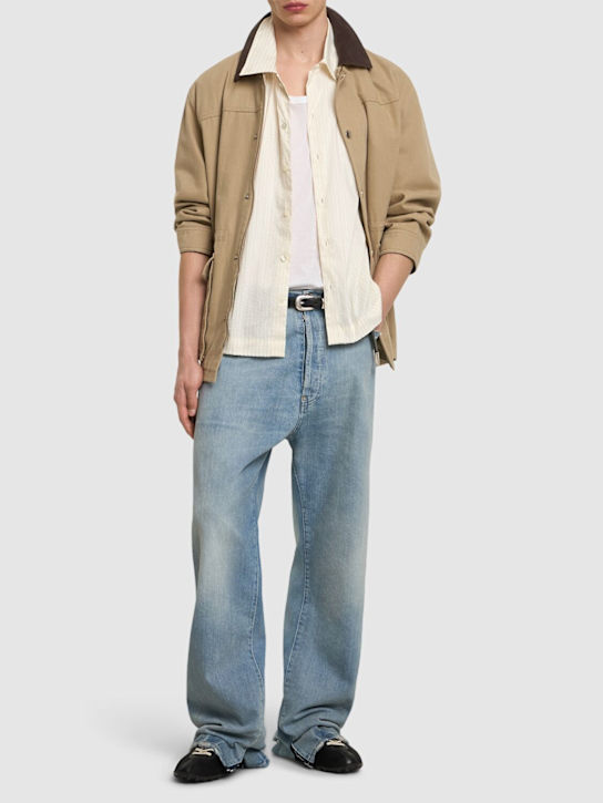 Dunst: Holiday striped shirt - Cream Stripe - men_1 | Luisa Via Roma