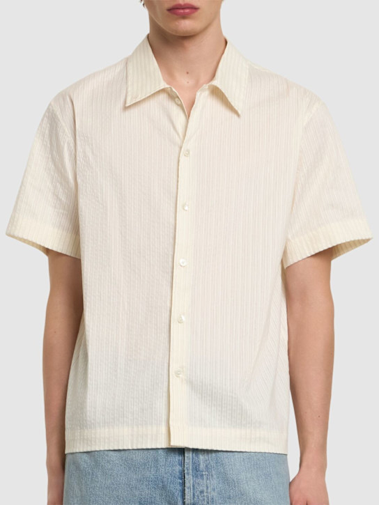 Dunst: Holiday striped shirt - Cream Stripe - men_2 | Luisa Via Roma
