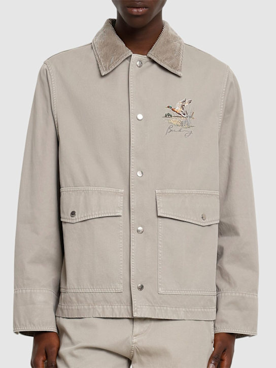 Burberry: Cotton logo jacket - Heron - men_2 | Luisa Via Roma