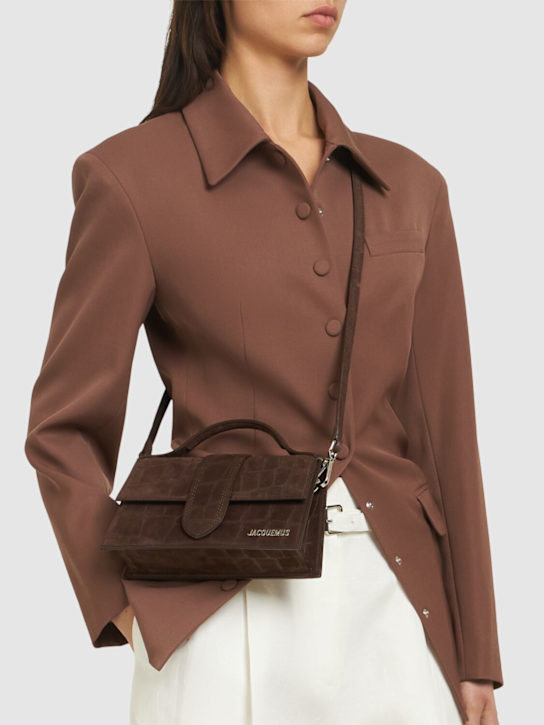 Jacquemus: Le Grand Bambino croc suede bag - women_1 | Luisa Via Roma
