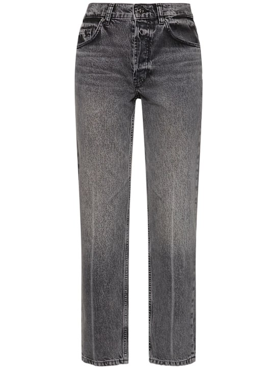ANINE BING: Kate mid rise denim straight jeans - women_0 | Luisa Via Roma