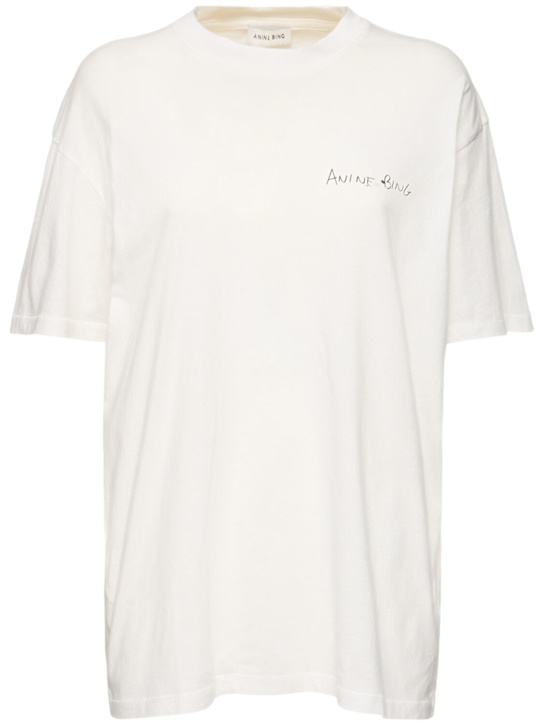 ANINE BING: Walker cotton logo t-shirt - women_0 | Luisa Via Roma