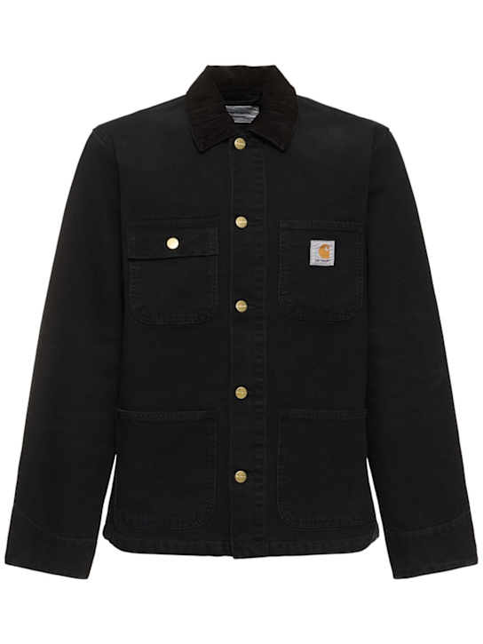 Carhartt WIP: Giacca Michigan in tela di cotone - Nero - men_0 | Luisa Via Roma