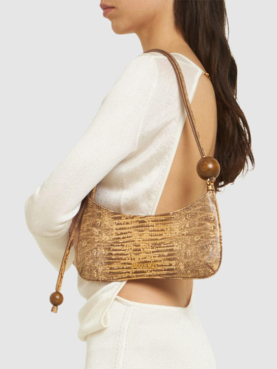 Jacquemus: Le Bisou Perle embossed leather bag - Beige - women_1 | Luisa Via Roma