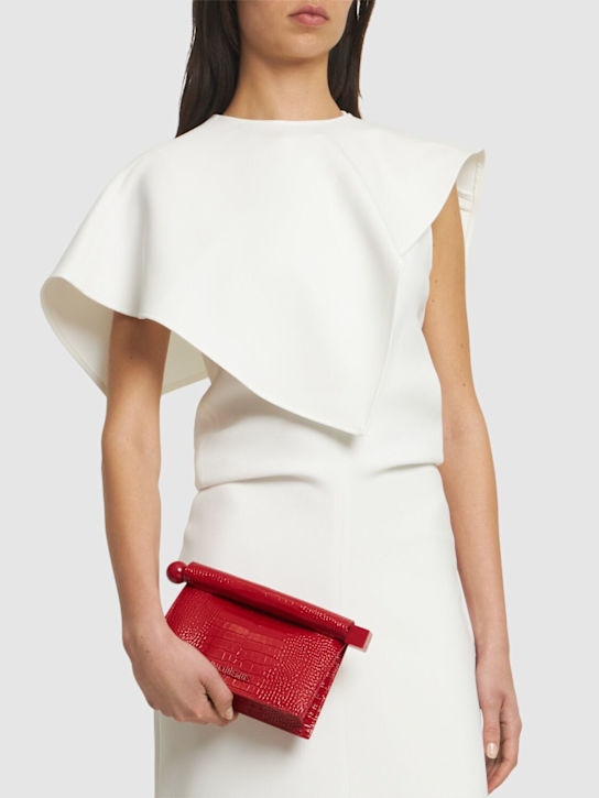 Jacquemus: La Petite Pochette Rond croc leather bag - women_1 | Luisa Via Roma