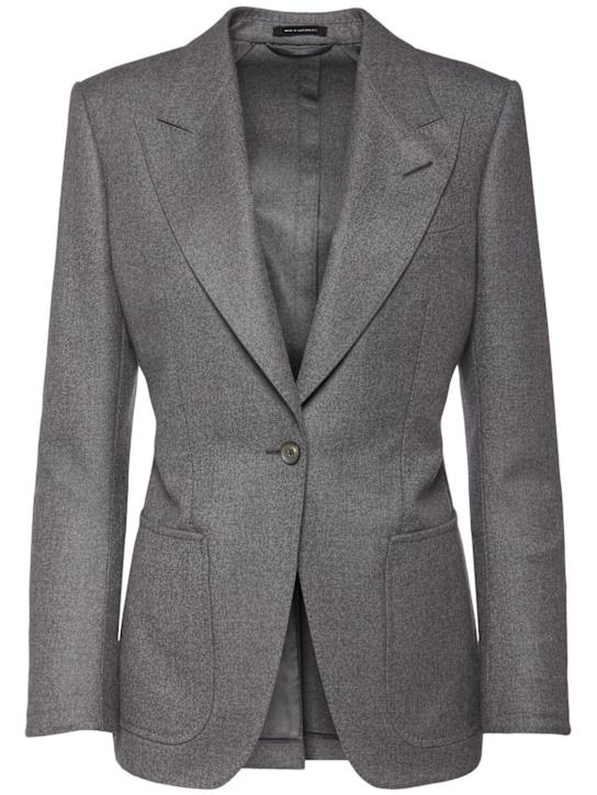 Tom Ford: Single breast cashmere blazer - Grey - women_0 | Luisa Via Roma