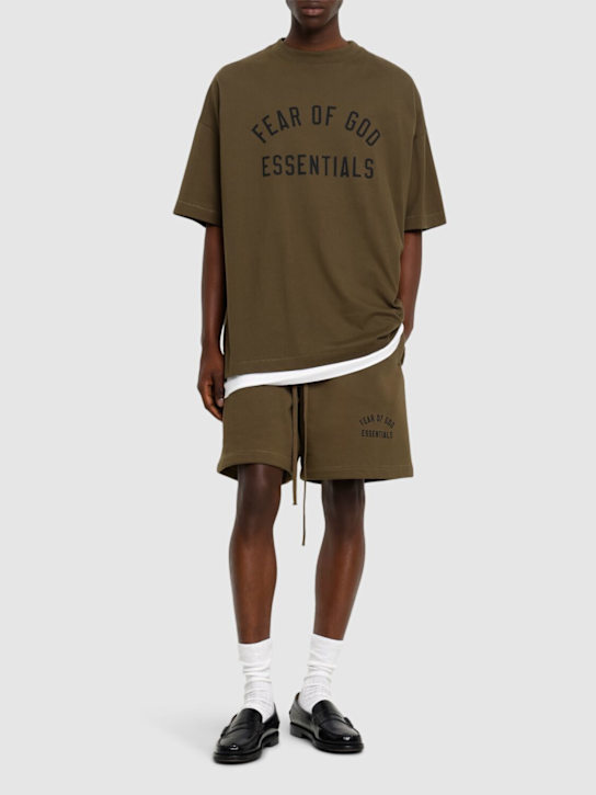 Fear of God ESSENTIALS: Cotton blend soccer shorts - men_1 | Luisa Via Roma