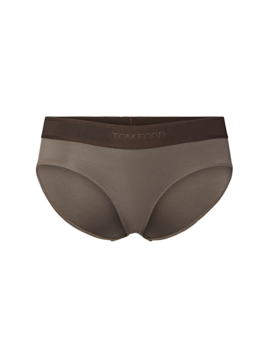 Tom Ford: Modal signature briefs - Brown - women_0 | Luisa Via Roma