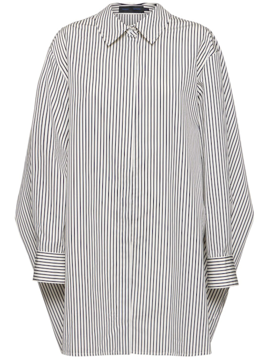 Proenza Schouler: Isla poplin mini shirt dress - White/Navy - women_0 | Luisa Via Roma