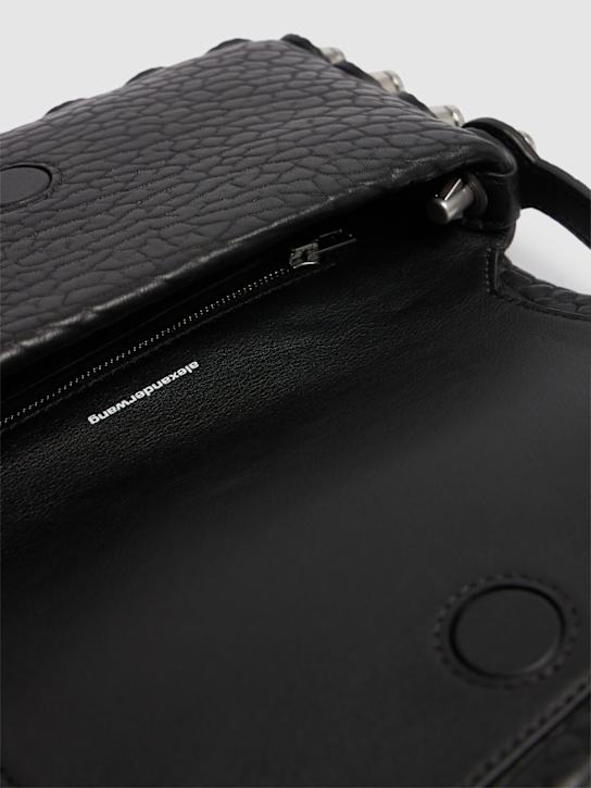Alexander Wang: Roz pebbled leather wallet w/chain - Black - women_6 | Luisa Via Roma