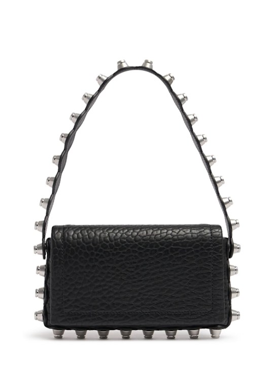 Alexander Wang: Roz pebbled leather wallet w/chain - Black - women_0 | Luisa Via Roma