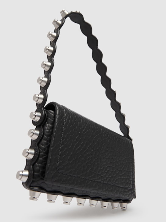 Alexander Wang: Roz pebbled leather wallet w/chain - Black - women_1 | Luisa Via Roma