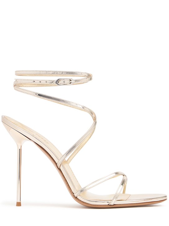 105mm Liz mirror leather lace up sandals