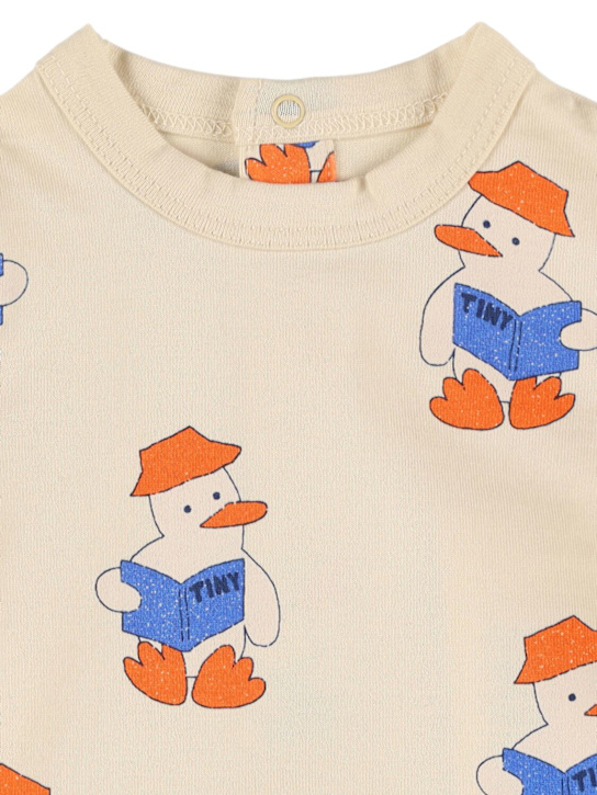 Tiny Cottons: Barboteuse en jersey de coton imprimé - Blanc - kids-boys_1 | Luisa Via Roma