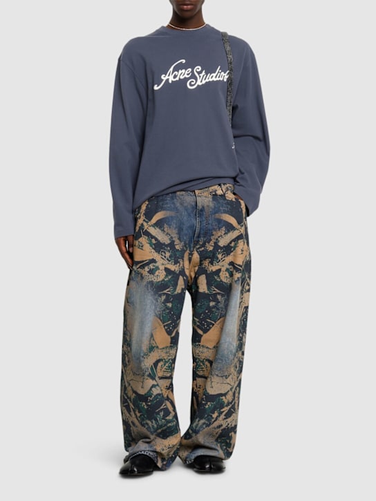 Acne Studios: Exford tourist logo l/s piqué t-shirt - men_1 | Luisa Via Roma