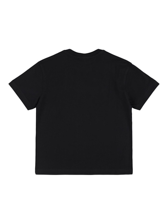 MSGM: Printed cotton jersey t-shirt - Black - kids-boys_2 | Luisa Via Roma