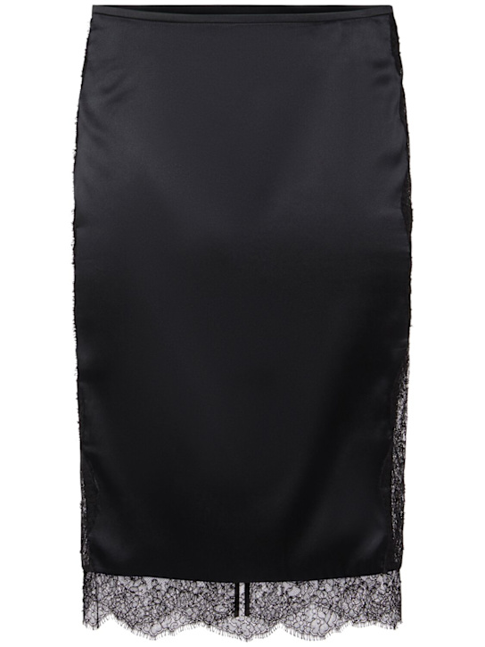 Tom Ford: Stretch crepe satin midi skirt - Black - women_0 | Luisa Via Roma