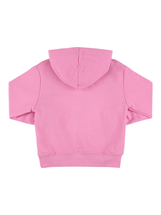 MSGM: Printed cotton hooded sweatshirt - Pink - kids-boys_2 | Luisa Via Roma