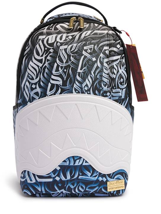 SPRAYGROUND: Diaa Alam print canvas backpack - Blue - kids-boys_0 | Luisa Via Roma