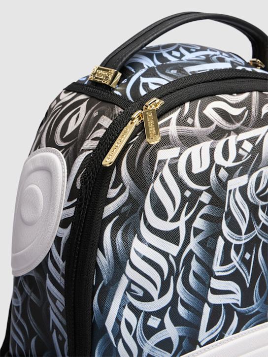 SPRAYGROUND: Diaa Alam print canvas backpack - Blue - kids-boys_2 | Luisa Via Roma