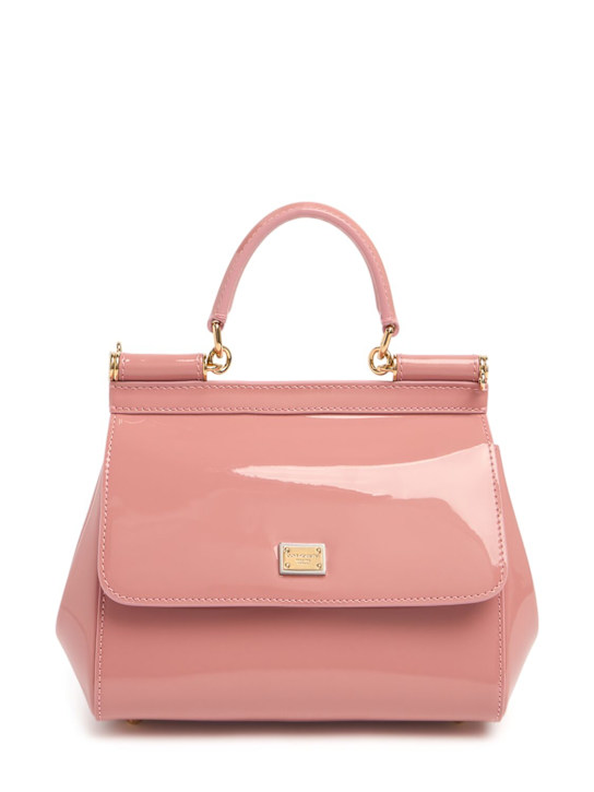 Dolce&Gabbana: Small Sicily shin leather top handle bag - women_0 | Luisa Via Roma