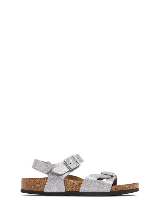 BIRKENSTOCK: Rio シンセティックサンダル - シルバー - kids-girls_0 | Luisa Via Roma